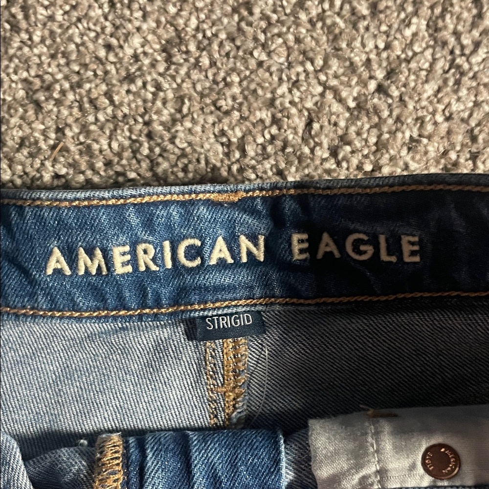 American Eagle Outfitters Ripped Blue Jean Shorts - Picture 2 of 5
